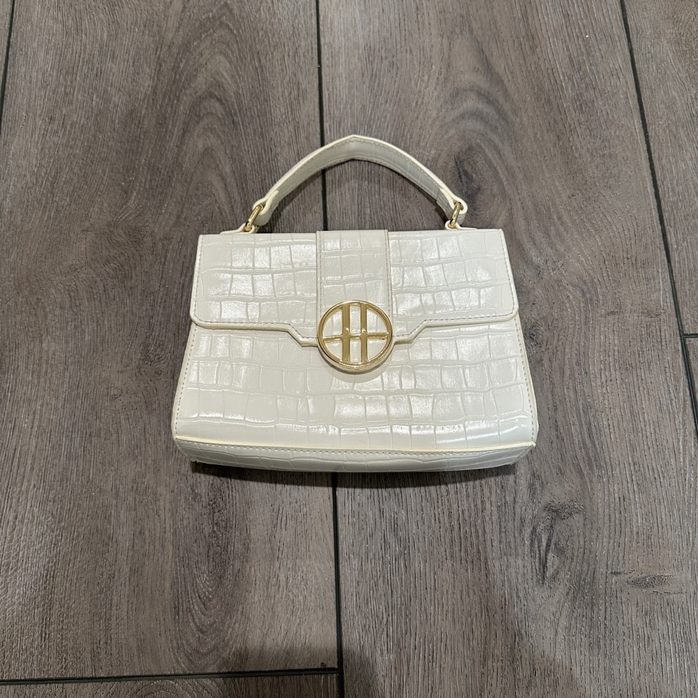 Harrods White Crocodile Handbag